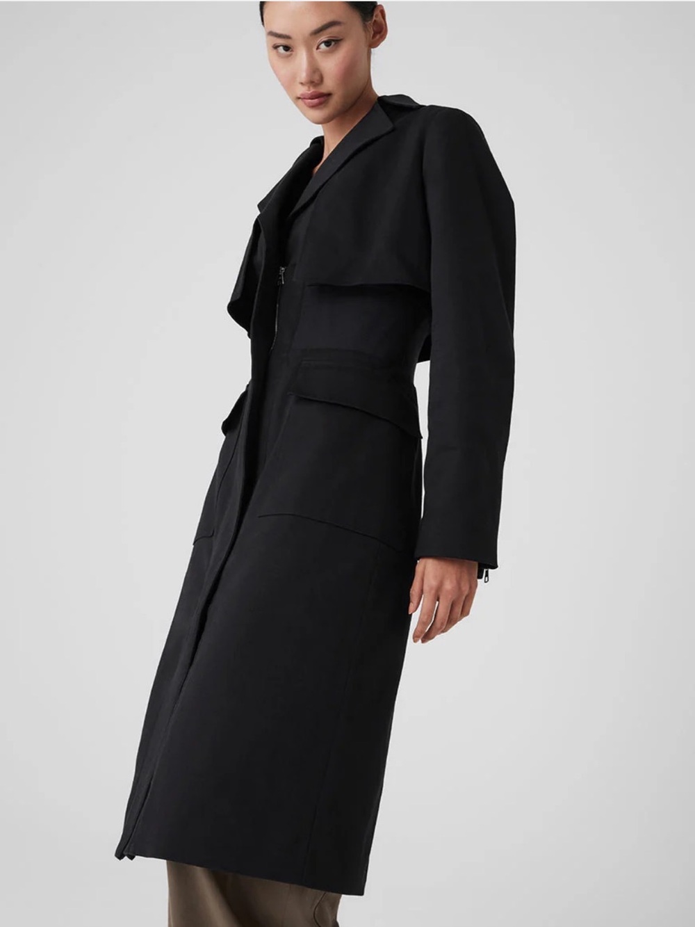 Alo Formation Trench Coat Black Size Small